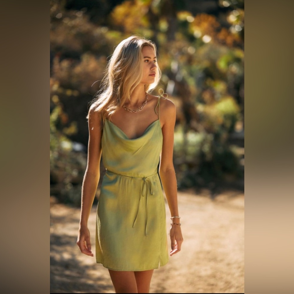 Stunning Green Satin Dress